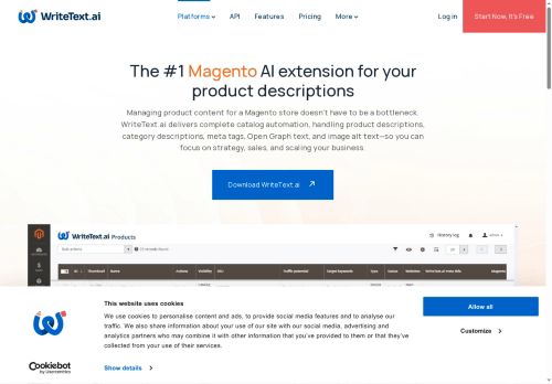 WriteText.ai for Magento - Writing