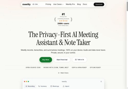 Meetily AI - Meeting assistant